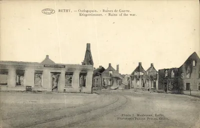 Rethy — Ruínas de Guerra — Fototipo Piéaux Frères, Ghlin