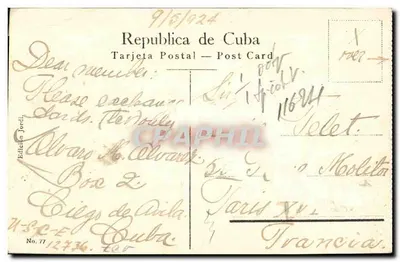 Habana. Residências no Vedado. — Edição Jordi, n° 77 — Verso