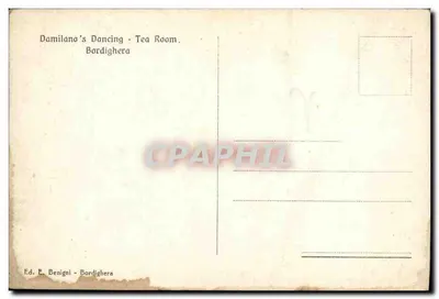 Damilano's Dancing - Tea Room — Bordighera — Ed. E. Benigni — Rewers