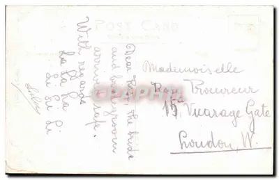 Lily house, Jardins de Kew — vista interior de estufa com plantas e lagos — editor Great Britain, n° 57106 — Verso