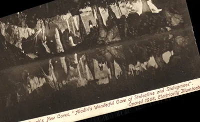 Gough's New Caves — A Caverna Maravilhosa de Aladim com Estalactites e Estalagmites — Publicado por W. Gough, Tween Town, Cheddar