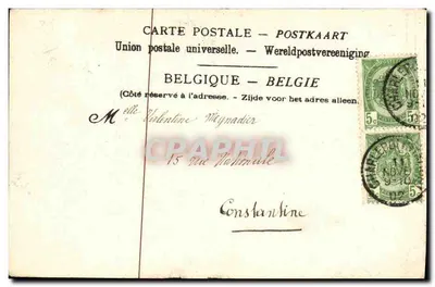 Stara pocztówka Charleroi Pamiętnik Francuski na Cmentarzu Militaria — Rewers