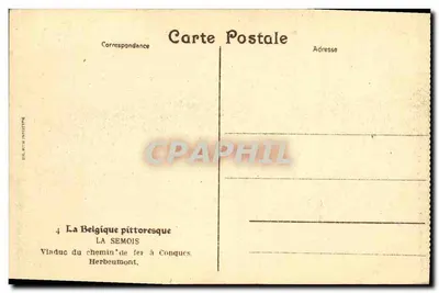 Viaduto da ferrovia em Conques — A Semois — Editor Herbeumont — Verso