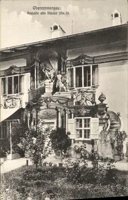 Oberammergau: Zemalte casas antigas (Nº 3) — editor Leonz von Leiningen, Münden