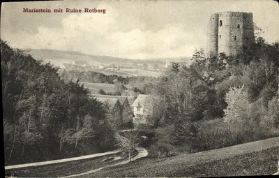 Mariastein mit Ruine Rotberg — vista panorâmica com castelo em ruínas — editor não visível