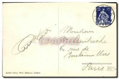 Zamek Chillon — Sala Sprawiedliwości — J.J. 2388 — Jullien bracia, Fot. Wydawcy, Genewa — Rewers