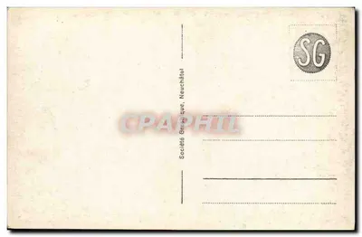 Zamek Blonoy — widok z górami na tle — Société Graphique Neuchâtel, n° 5136 — Rewers