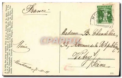 Stara pocztówka Clarens Ile de Salagnon i zęba Południa — Rewers