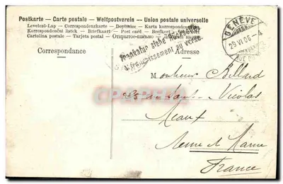 Genewa — Most Mt. Blanche i Łabędzie — Wydawca HELLER & CIE, n° 189 — Rewers