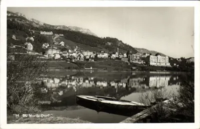 St. Moritz-Dorf — view of the lake and mountains — SPINI & BUI PHOTO-VERLAG ST. MORITZ