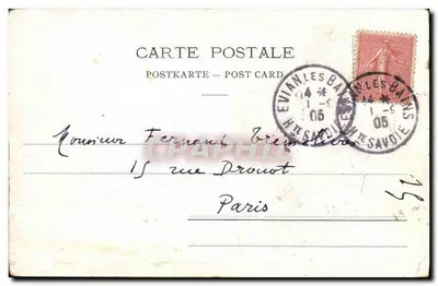 Zamek w Chillon i Grammont — widok jeziora z zasnieżonymi górami — C.P.N. 851 — Rewers