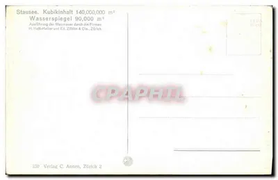 Stausee Wäggital — widok z jeziora i przegrody — Verlag C. Annen, Zürich 2 — Rewers