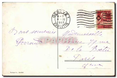 Genewa i Most Coulouvrenière — Phototypy Co., Neuchâtel, n°749 — Rewers