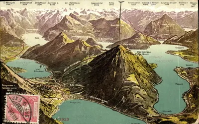Vista aérea do lago da Rigi — editor Edition Photoleb Co., Zürich