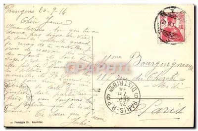 Castelo de Prangins perto de Nyon — 11340 — Phototypie Co., Neuchâtel — Verso