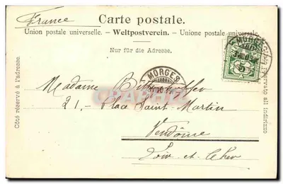 O Mont-Blanc visto de Morges — Louis Burgy, Saint-Imier - 1300 — Verso