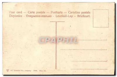 Schloss Rheinstein — zamek na skałach nad Rynem — Dr. Trankler Co., Leipzig — Rewers