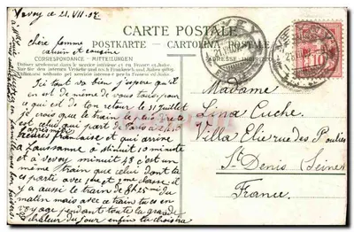 Port Tour de Peilz — widok portu z jachtami i wieżą — wydawca CTK nr 155 — Rewers