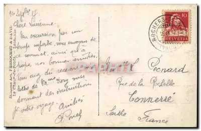 Rochers de Naye, O Cume Alt. 2045 — editor Edições Art. Pérrochet & David — Verso