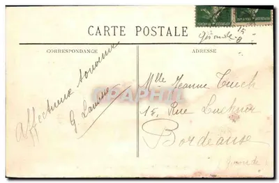 Bilhete postal antigo Château Margaux — Verso