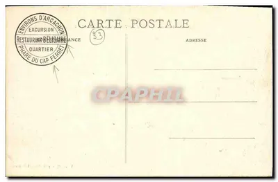 A Côte d'Argent — Pôr do Sol sobre o Atlântico numa noite de verão — Vouziers, Henri, Graphie Française, n° 10554 — Verso