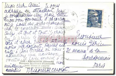 Widok przystani w Arcachon — Wydawca Elcie, numer serii nieodczytelny — Rewers