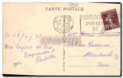 Bordeaux - Morutiers na Rade i Quais Rive gauche — Wydawca nieznany, n° 10 — Rewers