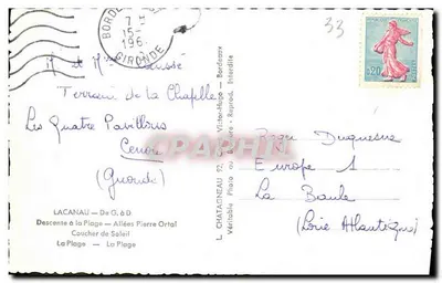 Lacanau — Herinnering aan Lacanau — Uitgever D. & D. — Achterkant