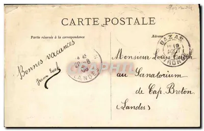 Le Bazadais — Château d'Arbieu — Sality Patii fils, édit., Bormes — Verso
