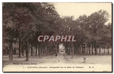 Lesparre (Gironde) — Perspectiva sobre a praça do Tribunal — Fototipia Marcel Delboy, Bordeaux, n°5