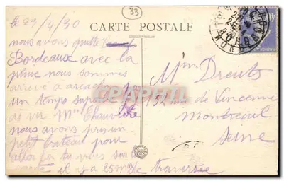 Côte d'Argent - Cap-Ferret (Gironde) — Het Postvaartuig van de Kade en de Molo Bélisaire — Ed. du Louesecmène — Achterkant