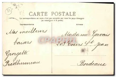 Arcachon - O Casino Municipal e a Praia — L. Bosq, editor, Bordeaux — Verso
