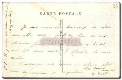 Bordeaux - Monument Gambetta na Allées de Tourny — Wydawca E. Leg, n°17 — Rewers