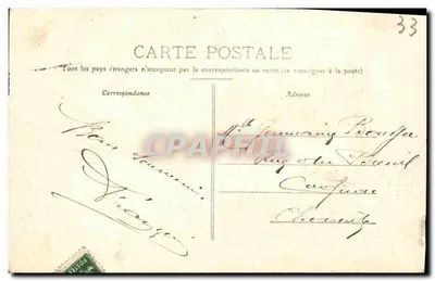 Bordeaux — Entrée de l'Hôtel de Ville — éditeur : 27 — Verso