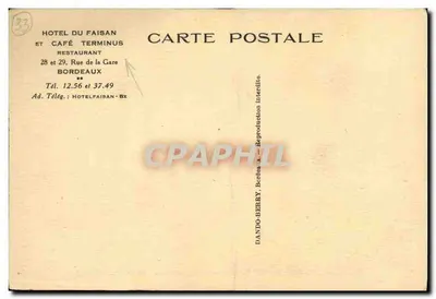 Hôtel du Faisan — Ogólny widok z przodu Stacji Świętego Jana — Bordeaux — Rewers