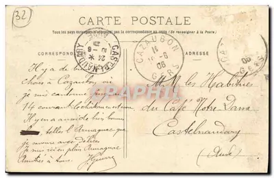 Cazaubon (Gers) - Castelo de Jouanin, lado Norte — fot. E. Simon, editor Domergue, Cazaubon — Verso