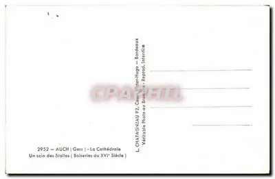 Auch (Gers) — Katedra — Kąt ławek (Drewniane dekoracje z XVI wieku) — L. Chatagneau, Bordeaux — Rewers
