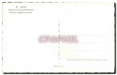 Auch — Szczegółowy widok ławek katedralnych, Adam i Ewa — CAP, Paryż — Rewers