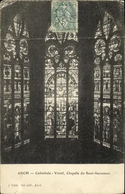 Auch — Kathedrale — Glasfenster, Kapelle des Heiligen Sakraments — J. Tapie fot.-verlag Auch