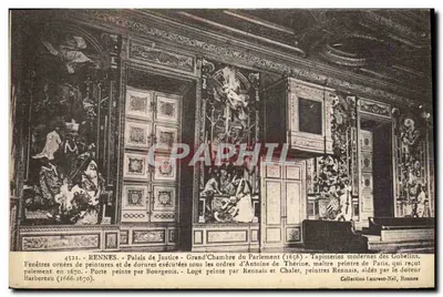 Rennes - Palácio de Justiça - Grand'Chambre do Parlamento (1656) - Tapeçarias modernas dos Gobelins