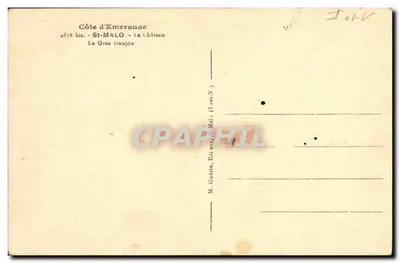 Le Gros Doujon — Castelo — Editor M. Gaétin, St-Malo (Il-et-V) — Verso