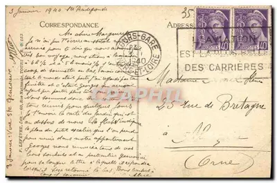 Bilhete postal antigo La Petit Bois Sainte Radegonde — Verso