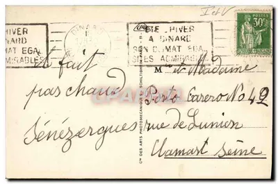 Dinard — Promenada Clair de Lune z tarasu Klubu Yachtingowego — Stara pocztówka nr 2, wydawca Spółka Sztuki Fotomechanicznej — Rewers