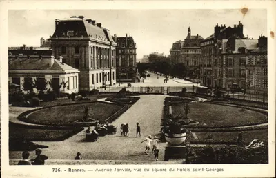 Rennes — Avenue Janvier, vue du Square du Palais Saint-Georges — Loïc, n°736