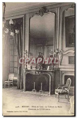 Rennes - Prefeitura - O Gabinete do Prefeito - Lareira do século XVIII