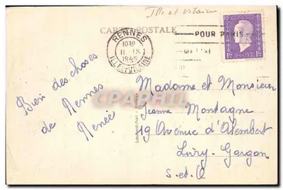 Rennes - Avenida Janvier vista do Square du Palais Saint-Georges — editor Lorc, n° 736 — Verso