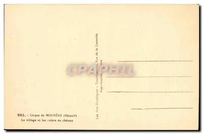 Cirque de Mourèze — As ruínas do castelo — Les Arts Graphiques - Toulouse - 985 — Verso