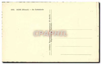 Agde (Hérault) — Sua Catedral — Editor: Artistes Paysagistes Algueperse — Verso