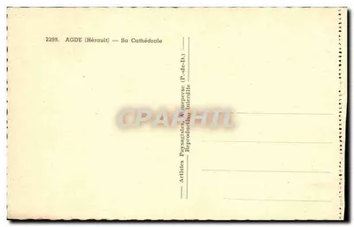 Agde (Hérault) — Jej Katedra — Artystyczni Pejzażysty — Rewers