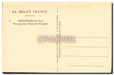 Rocamadour (Lot) — Widok z drogi do Hospitalet — Éditions d'Art Yvon, Paris — Rewers